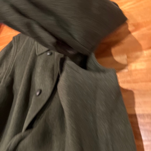 VTG 44 R Steinbock Tyroler Loden Olive Green Wool Blend Over Coat Made Austria. - Picture 8 of 9